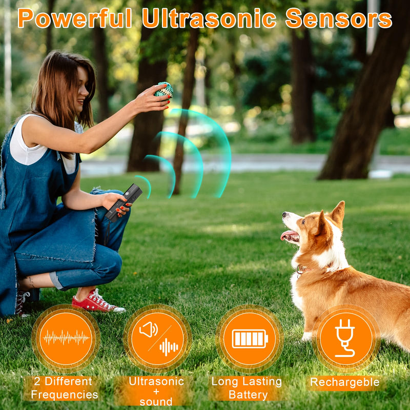 Anti Barking Device for Dogs - Dog Bark Deterrent Devices for Stopping Bad Dog Behavior - Ultrasonic Dog Bark Deterrent, Refuse to Shout and Slap - Best Anti Barking Device Rechargeable Black - PawsPlanet Australia