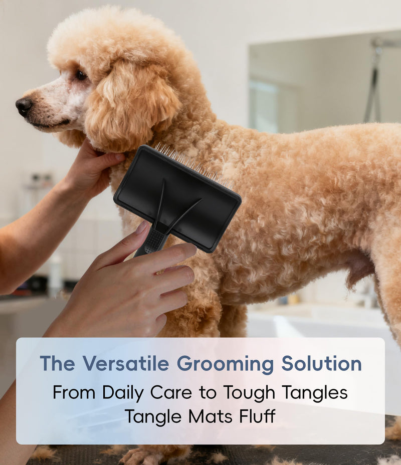 Fenice Peak Premium Dog Slicker Brush for Thick Fur, Ultra-Long 0.98" Pins, 135° Memory Soft Pins, Comfortable Non-Slip Handle, Ideal for Goldendoodle, Poodle & Labradoodle, Pink - PawsPlanet Australia