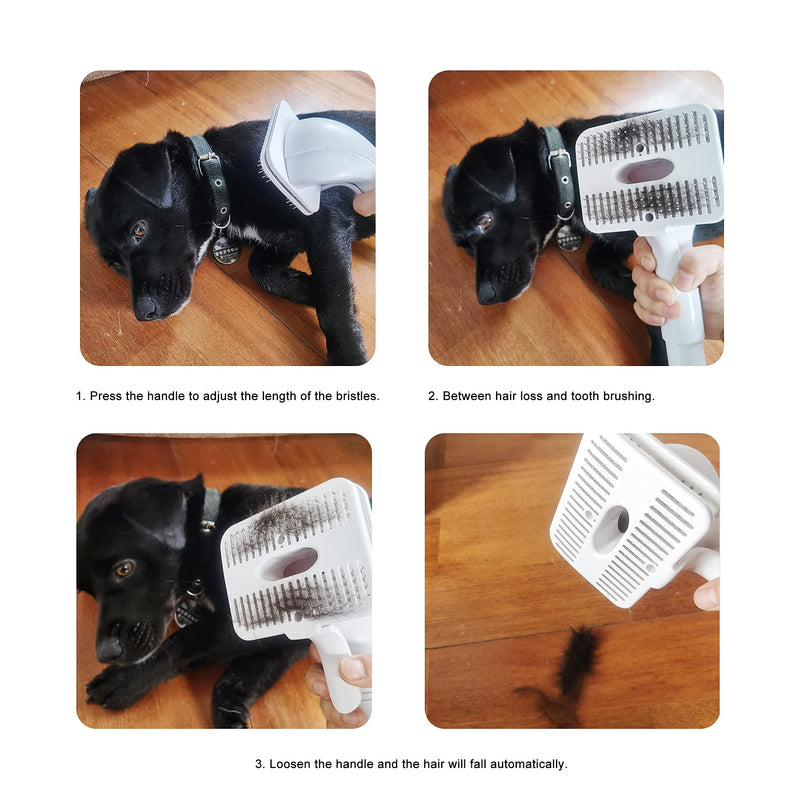 Dog Cat Brush for Shedding and Grooming,Self Cleaning Slicker Brush,Massage the skin,Easy to Clean Comb for Long or Short Haired Pets,Also use with Vacuum,Compatible with Vac 32&35mm - PawsPlanet Australia