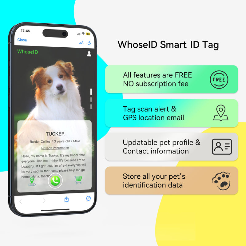 QR Code Dog Tag with NFC, Personalized Pet ID Tag, Silent Dog ID Tag, Modifiable Pet Online Profile, Multiple Emergency Contact, Scan QR Code Send Pet GPS Location Email (Regular, Black&White) Regular - PawsPlanet Australia