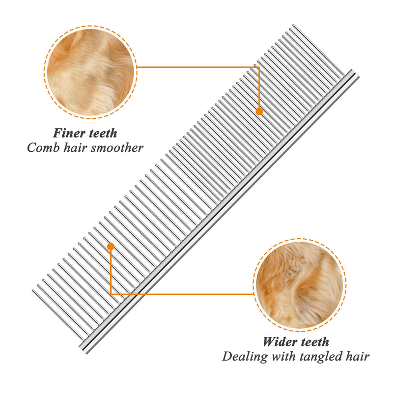 3 Pack Metal Comb For Dogs,Cat Grooming Comb,Dog Combs,Doodle Comb,Shedding Comb,For Professional Grooming Tool For Long And Short Haired Dog,Cat And Other Pets. (Large Medium Small) Large Medium Small - PawsPlanet Australia