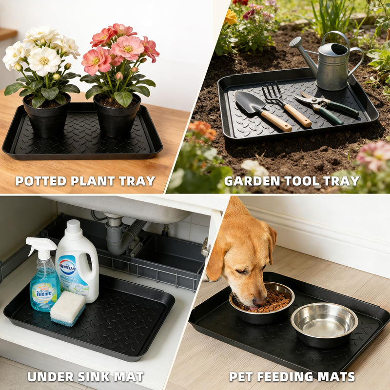 3Pcs Boot Tray 14 x 11 Inch Waterproof Boot Mat Wet Shoe Tray & Pet Food Mat, Multi-Purpose Garden Tool for Entryway Indoor Boots Shoes Pets 3 - PawsPlanet Australia