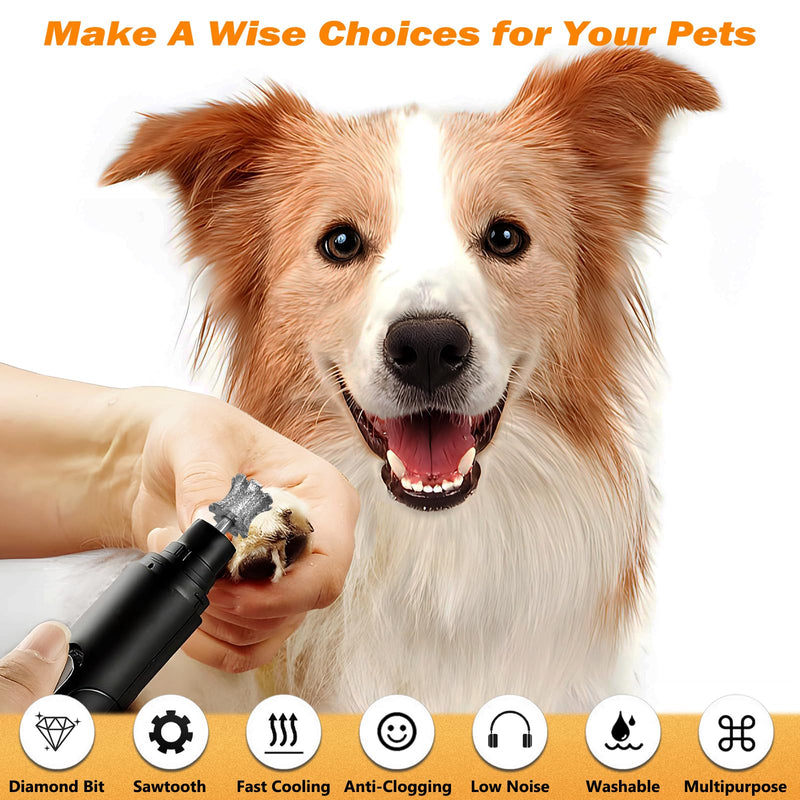 Faster Cooling Pet Nail Grinder Tip Sawtooth Wheel, Anti-Clogging Diamond Dog Nail Grinding Tips with Steel Brush for 1/8" Dremel Rotary Tools & Many Brands for Small Medium Large & Anxious Dogs ShapeC(2P 80#) - PawsPlanet Australia