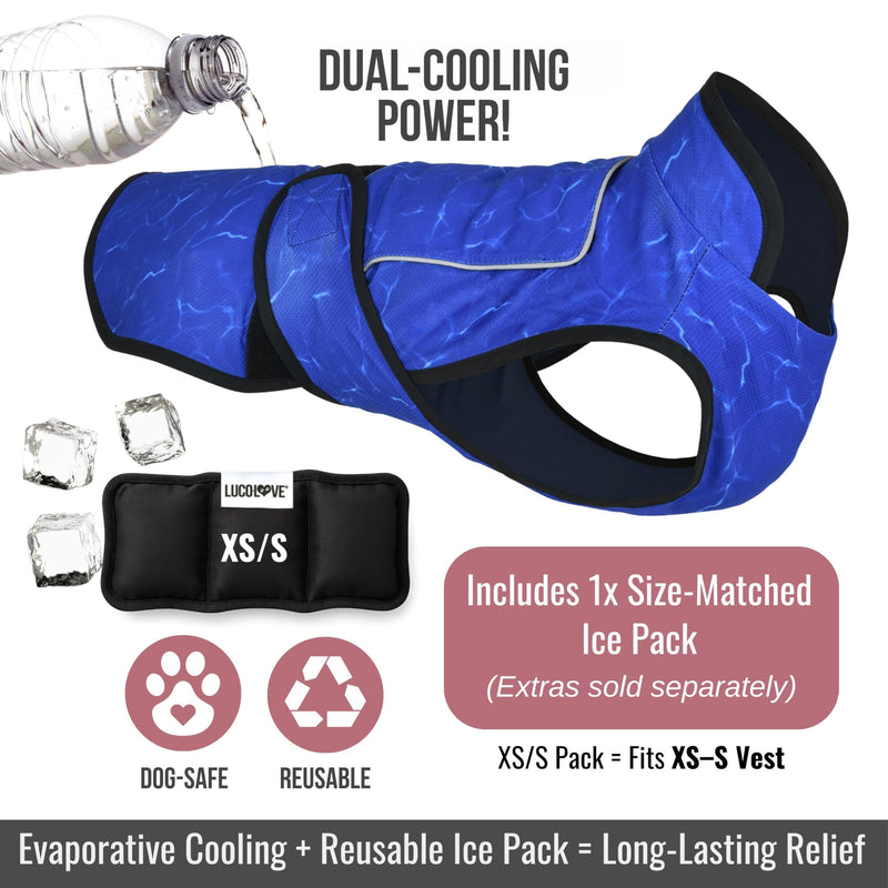 Dog Cooling Vest with Ice Pack – 2-Layer Evaporative Cooling Jacket with High Collar, UV Protection & Size-Matched Ice Pack – Cooling Vest for Dogs for Hot Weather (Blue Aqua, Small) Blue Aqua - PawsPlanet Australia