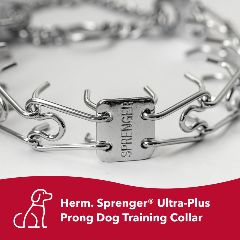 Herm Sprenger - Ultra-Plus Prong Dog Training Collar - Chrome - 3.8 mm x 22" Neck Size; 25" Chain Length 25" x 4.0mm (neck size up to 21") - PawsPlanet Australia