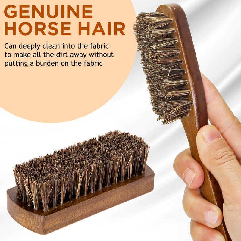 Horsehair Laundry Stain Brushes Set 2pcs by TAKAVU, Natural Soft Bristle for Scrubbing Out Tough Stains on Delicate Fabrics Knits Cotton Leather Washable Fabrics Horse Hair Bristle - 2pcs - PawsPlanet Australia