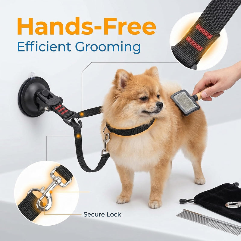 Dog Bathing Tether, Multiple Pet Sizes Adjustable Dog Bath Tether with Suction Cup, Grooming Pet Restraint Leash with Rubber Materia for Pet Dog Cat Shower and Grooming - PawsPlanet Australia