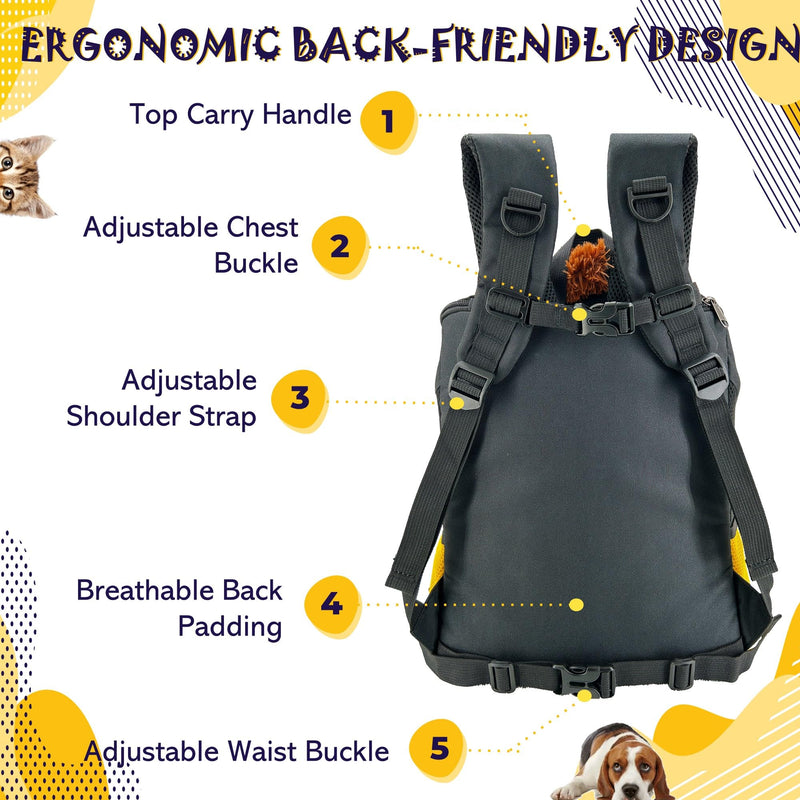 MORIK Lion's Den: Pet Backpack Carrier for Small Dogs and Cats Under 20 lbs. with Good Ventilation, Washable Mat, and Safety Strap, Ideal for Travel, Hiking, and Everyday Adventures (Medium) Medium - PawsPlanet Australia