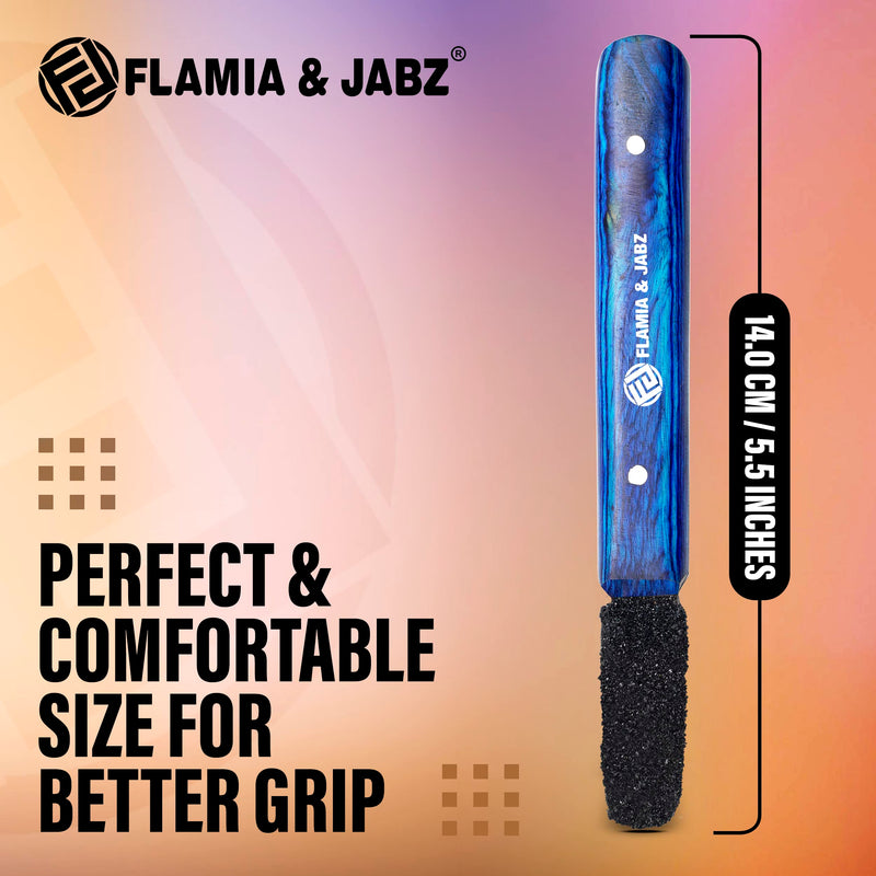 FLAMIA & JABZ Stripping Metal Stone Diamond Edged for Dogs, Cats & Pets with Wooden Grip (Coarse) Coarse Diamond Stone - PawsPlanet Australia