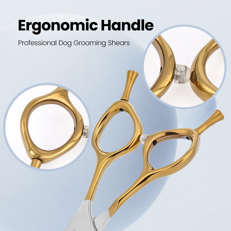 Curved Thinning Shears for Dog Grooming Scissors 7.5 inch VG10 Professional Pet Grooming Blender Scissors Curved Dog Grooming Shears for Medium and Large Curved Thinning - PawsPlanet Australia