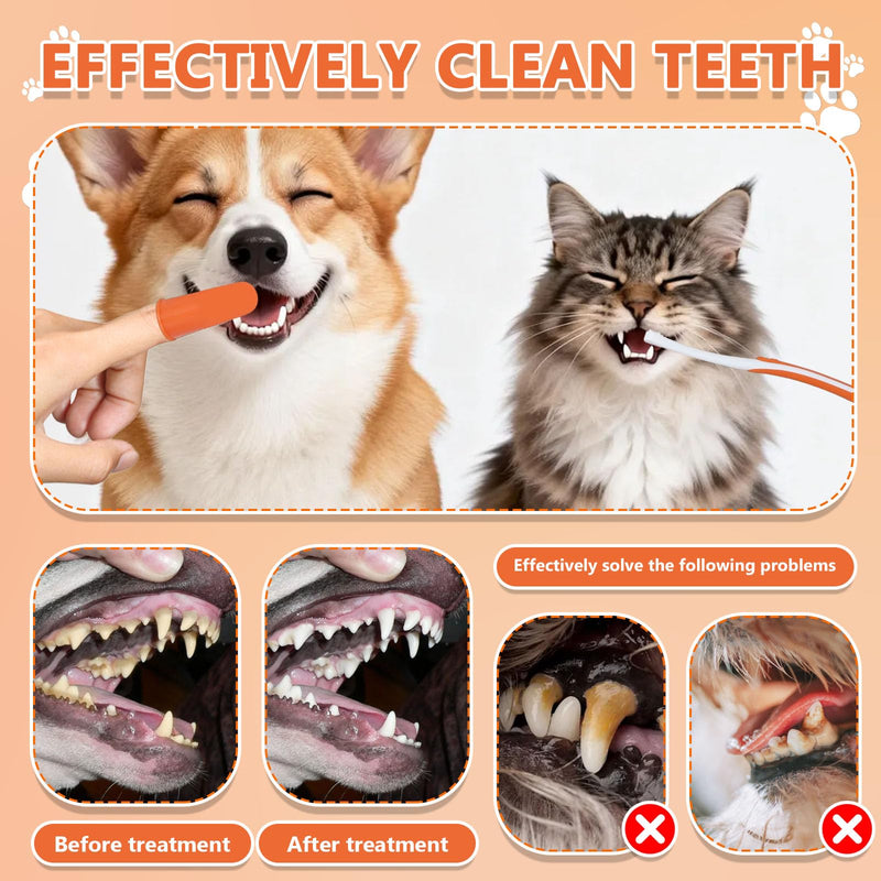 Dog dental care set, dog toothpaste, cleans teeth and removes plaque, prevents bad breath in dogs, suitable for dogs and cats, vanilla flavor, beef flavor