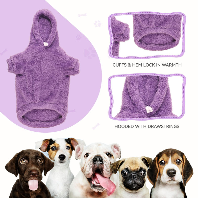 Fuzzy Dog Hoodie Dog Sweaters for Large Dogs Soft Double-Sided Plush Fleece Pet Sweater Pet Clothes Coats Hoodie Sherpa Hooded Sweatshirt(Purple-XXL) XX-Large Purple - PawsPlanet Australia