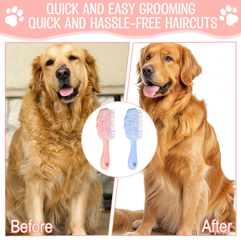 Cloud Shape Small Dog Grooming Brushh, 2Pcs Soft Pet Brush Puppy Brushs for Small Dogs, Short Hair Dog Brushs for Maltese and Breeds (Blue & Pink) - PawsPlanet Australia