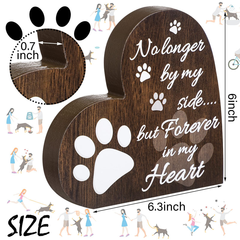 Pet Memorial Gifts, Heart Shaped Dog Memorial Gifts Sympathy Pet Memorial Gifts Dog or Cat Remembrance Gifts with Sympathy Pet Tribute Keepsake Beautiful Bereavement Gift (Dark Brown) Dark Brown