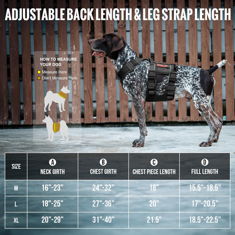 OneTigris Breathable Dog Lift Harness for Large Medium Sized Dogs, Dog Sing for Large Dogs Hind Leg, Dog Hip Support Brace Front Leg Support Vrace Black - PawsPlanet Australia