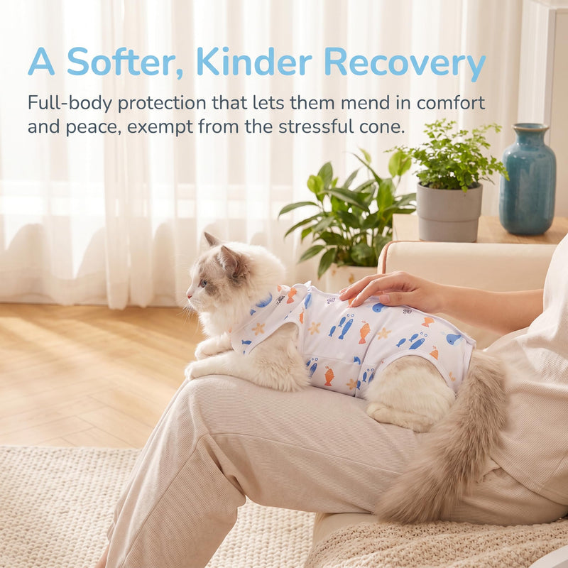 2 Pack Cat Recovery Suit,Breathable Cat Onesie Soft Kitten Onesie Cat Bodysuit Surgical Spay Suit,Anti-licking Cats Vest for Skin Diseases Elizabethan Collar Alternative (C) C