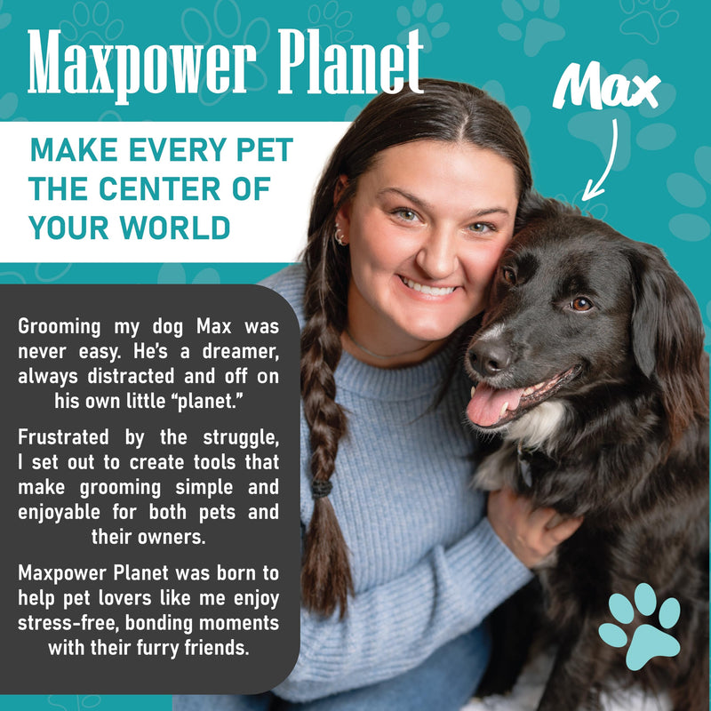 Maxpower Planet Original Pet Grooming Rake - Double-Sided Deshedding Dematting Tool, Undercoat Rake for Dogs & Cats, Extra-Wide Dog Grooming Brush & Deshedder Comb for Long Hair, Reduces Shedding 95% Blue Large - PawsPlanet Australia