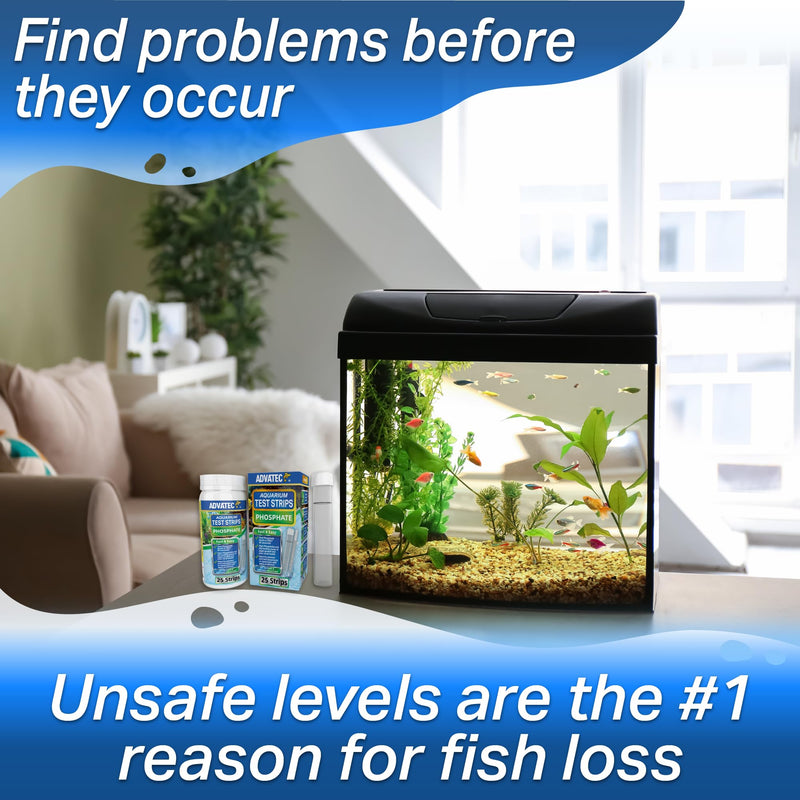 Phosphate Test Strips for Freshwater & Saltwater Fish Tank - Testing Strips for Fresh & Salt Water Aquarium - Lab Grade Water Tester Kit - 25 Count - PawsPlanet Australia
