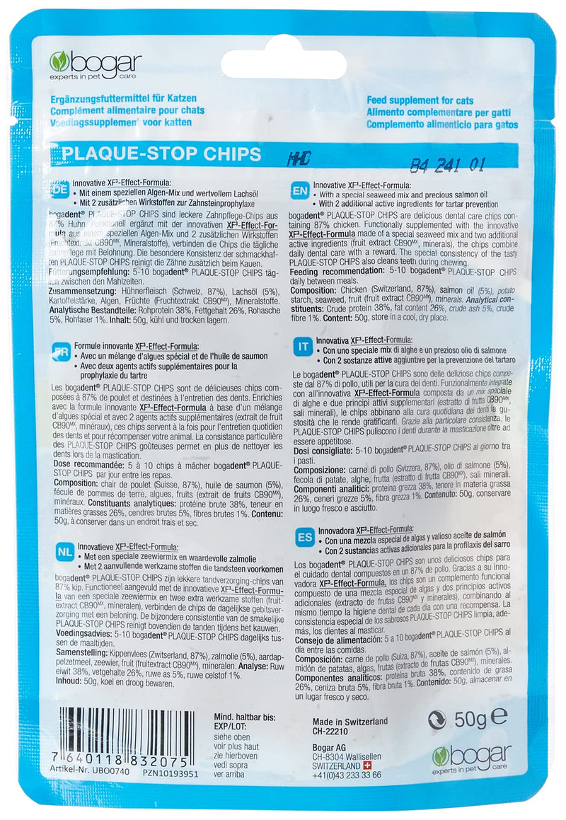 Bogadent Plaque-Stop Chips Cat 50 g Pack of 2 (50 g)