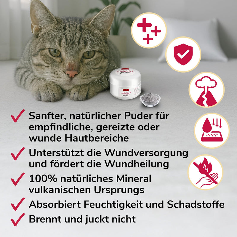 Wound Powder 45 g for Dogs, Cats & Horses - Dries Exuding Wounds Quickly, Soothing Skin for Injuries & Rash - Ideal for Open Areas