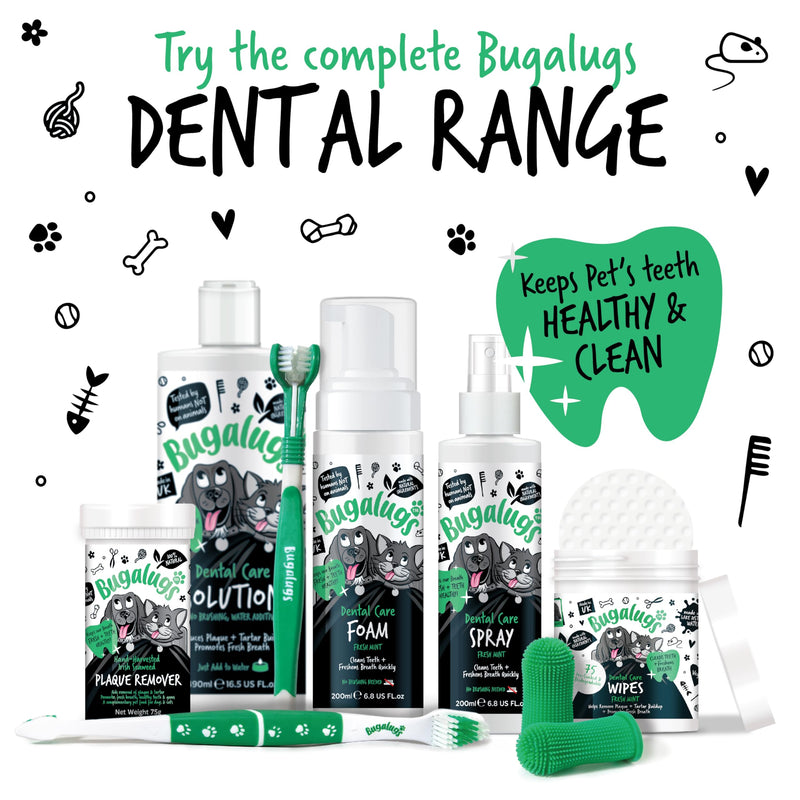 Bugalugs Dog Finger Toothbrush with 360 Degree Bristles- Teeth Cleaning Products Toothbrush & Cat Toothbrush Plaque Remover for Dogs use with Dog Toothpaste & Cat Toothpaste