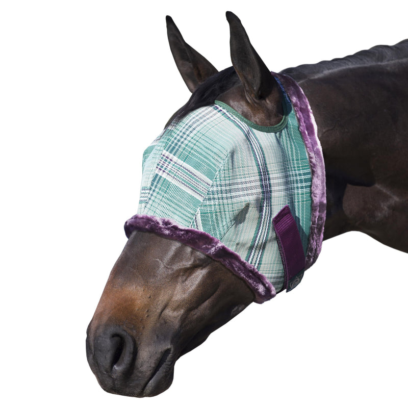 Kensington Fly Mask with Fleece Trim for Horses — Protects Face and Eyes Helps Block Sun Rays While Allowing Full Visibility — Breathable and Non Heat Transferring Large 2019 - Imperial Jade