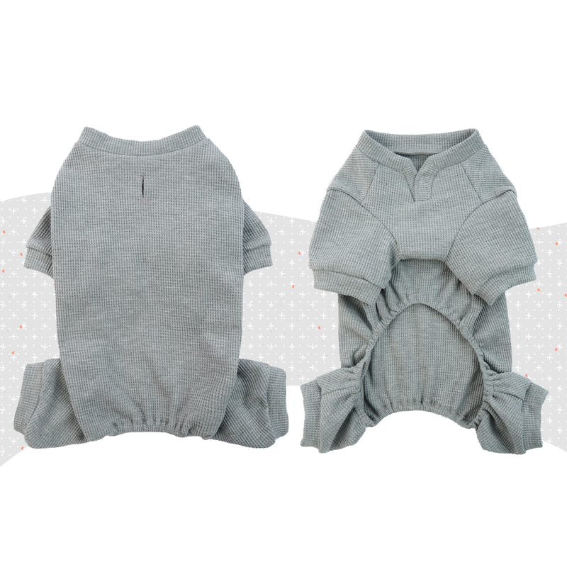 Dog Surgery Recovery Suit Dog Onesie with Legs and Harness Hole Long Sleeve Pyjamas Clothes Dog Coat for Small Medium Dogs Puppy Medical Vest for After Surgery Female Male, Grey, XL X-Large