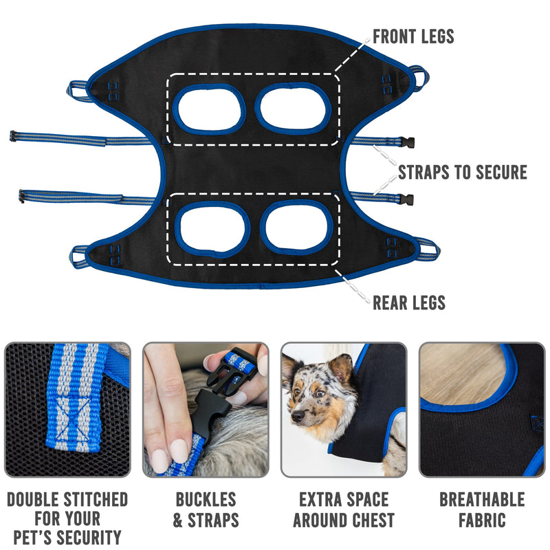Cat And Dog Grooming Hammock - DIY Dog Grooming Supplies With Dog Sling Pet Grooming Harness, Nail File, Comb, and Dog Nail Trimmers - Bundled Grooming Kit For Small To Large Pets Medium - PawsPlanet Australia