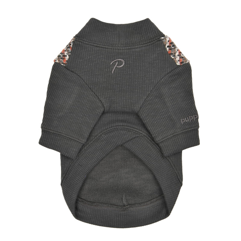 Puppia Yule Winter Round Neck Shirts Checkered Pattern for Small and Medium Dogs, Dark Grey, Large - PawsPlanet Australia