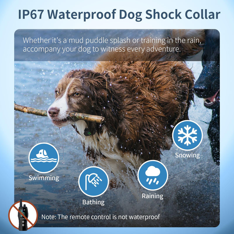 ?Dog Shock Collar, 4900FT Dog Training Collar with Call Function & LED Light, IP67 Waterproof Rechargeable E-Collar for Dogs 10-120Ibs,4 Training Modes for All Breeds (Black) Black - PawsPlanet Australia