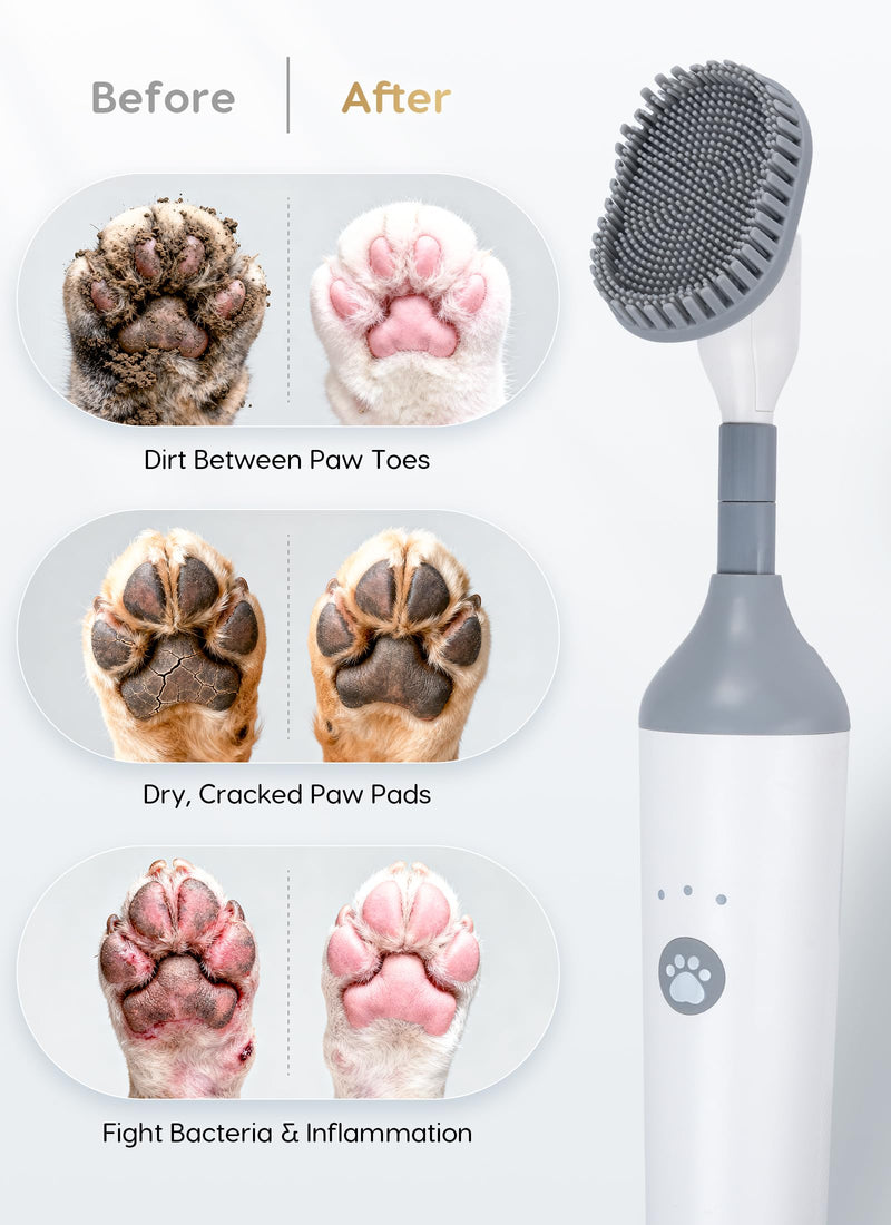 3-in-1 Reciprocating Deep-Clean Brush - Hard, V-Shaped & Soft Silicone Brush Heads for All Surfaces, 3-Speed with LED Light for Grout, Delicate Glass, Kitchen, Bathroom, Car & Pet Areas
