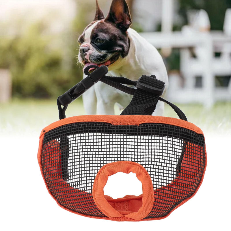 Soft Short Snout Dog Muzzle, Breathable Mesh Design Easy to Wear Strong Flat Face Bulldog Muzzle for Biting Chewing Licking (Orange S) (M #12) M #12