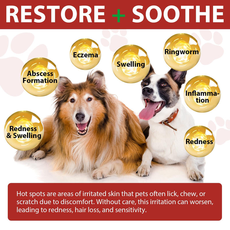 Hot Spot Itch Relief Spray for Dogs Anti-Itch Hot Spot Treatment, Pet Wound Care Spray for Skin Itchy, Irritated Skin, Allergy, Skin Rashes, Moisturiser for Dry Skin - 100 ml