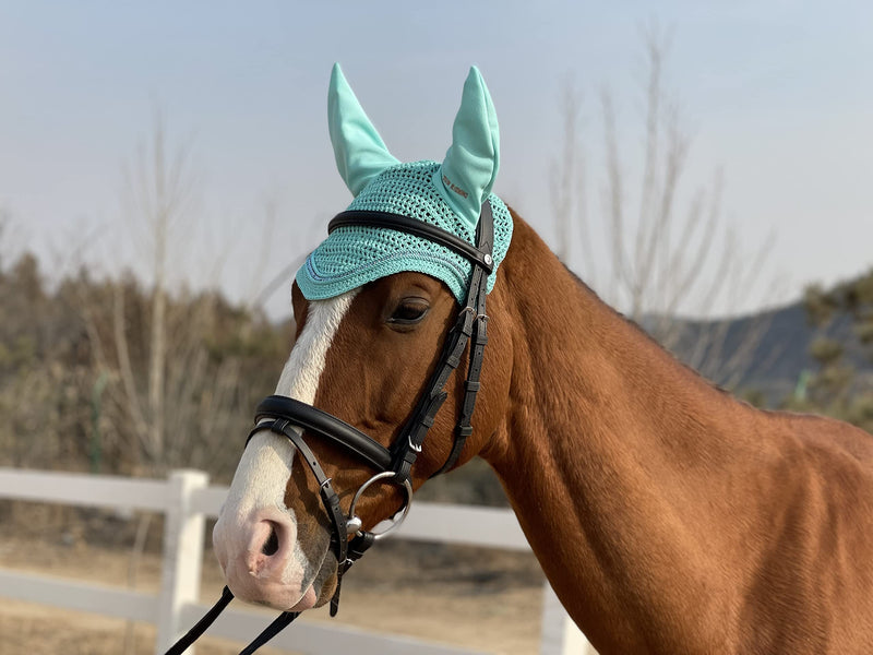 Horse Ear Bonnet/Net/Hat/Horse Hood/Mask Horse Veil Horse Ear Bonnet (Full, Mint) Full