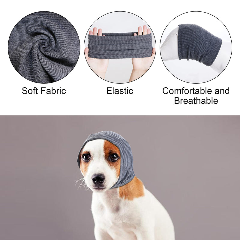 Quiet Ears for Dogs, Rbenxia 1 Piece Dog Ear Cover Hoodies Dog Ear Muffs Headband Noise Ear Protection Warm Winter Ear Scarf (Grey, Medium) Grey - PawsPlanet Australia