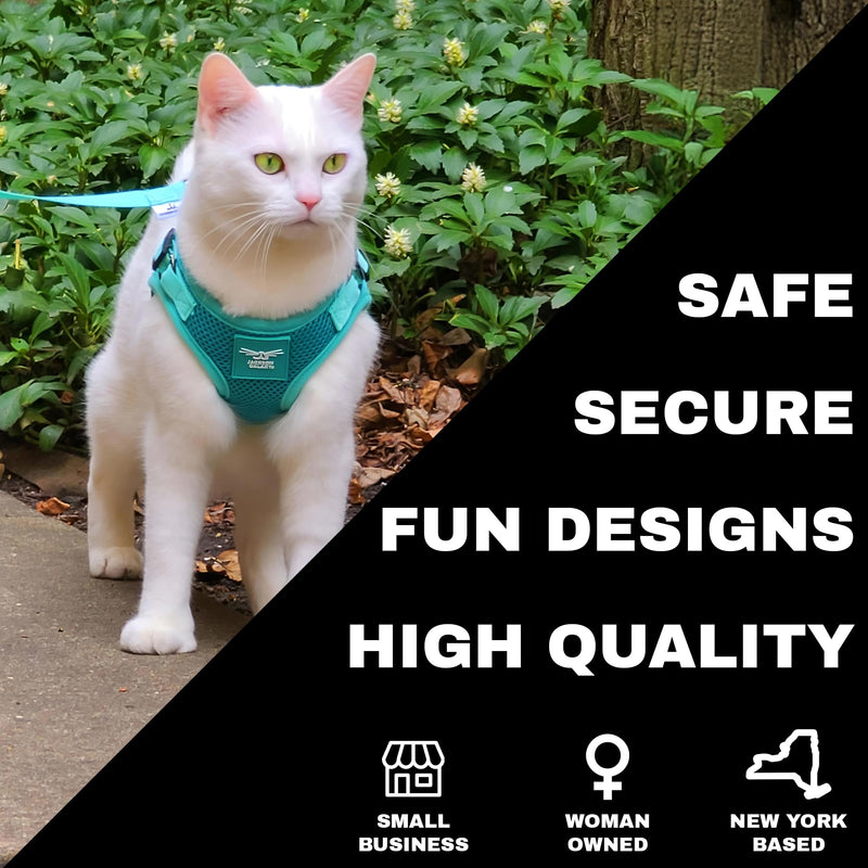 Travel Cat x Jackson Galaxy Harness and Leash Set - Adjustable Fit Mesh Cat Harness with Nylon Leash - Comfort, Escape Proof Harness for Cats, Kitten for Outdoor Walking, Hiking (Large) Large - PawsPlanet Australia