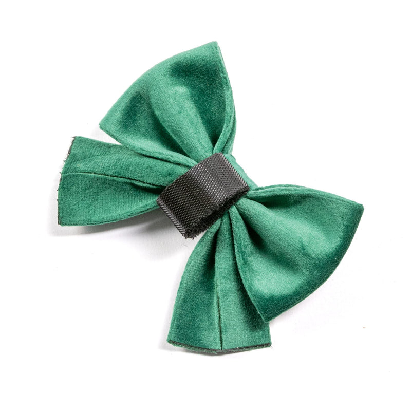 Emerald Green Velvet Dog Collar Bowtie – Comfortable Luxury Adjustable Dog Collar with Detachable Bow Tie Safety Buckle for Puppy Small Medium Dogs and Cat Kitten (Extra Extra Small) Extra Extra Small