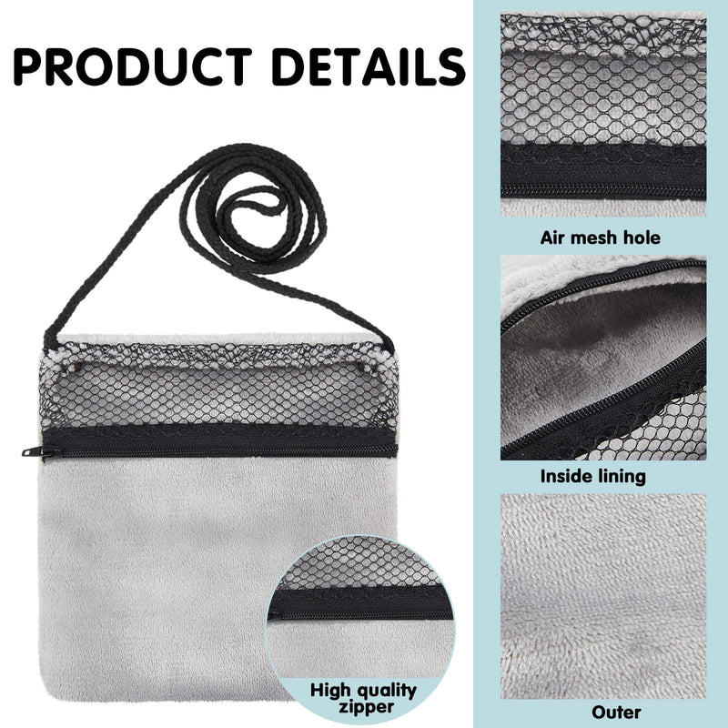 Sweetude 2 Pcs Sugar Glider Bonding Pouch Small Animal Outgoing Sleeping Bag Breathable Small Animal Carry Pouch with Shoulder Strap for Marmosets Squirrels Hamsters and Other Pets(Gray) Gray - PawsPlanet Australia
