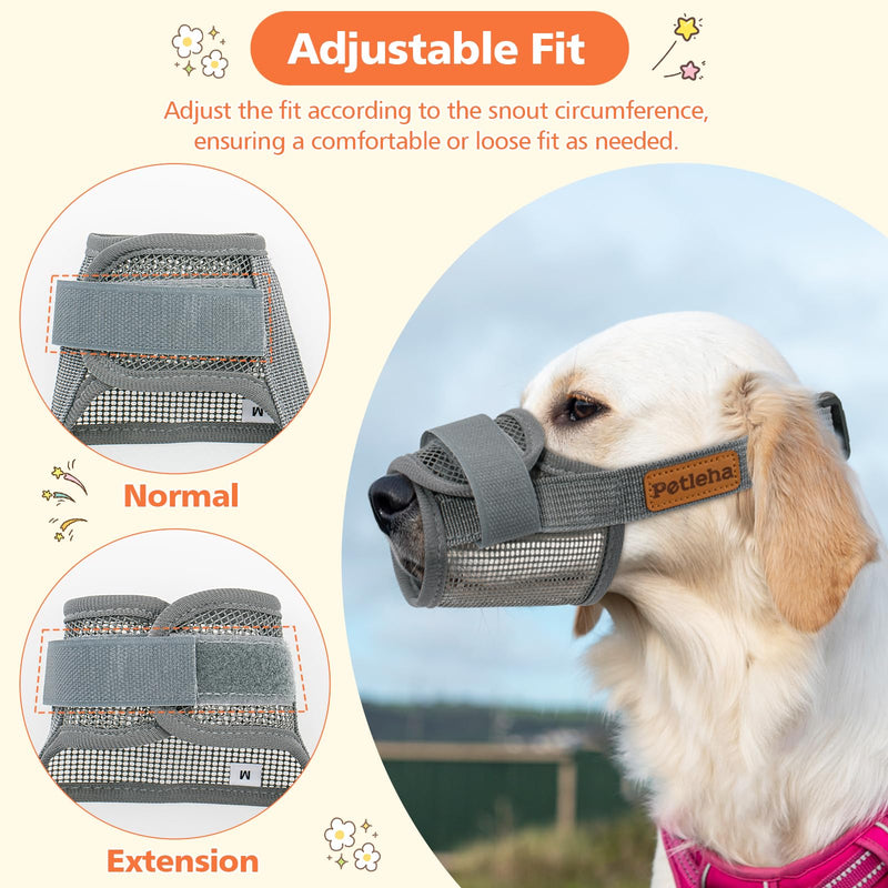 Coppthinktu Soft Dog Muzzle, Breathable Mesh Muzzle for Small Medium Large Sized Dog Mouth Cover, Adjustable Muzzles to Prevent Biting Barking Dogs Mouth Cover Allows Drinking (Pink L) Pink - PawsPlanet Australia