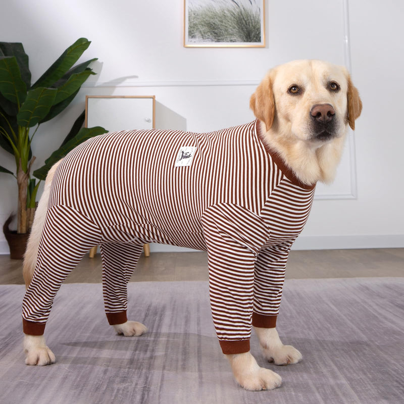 Dog Bodysuit Post Surgery Onesie with Zipper Full Body Pajamas Large Medium Dogs Shedding Suit Surgical Suit for Dogs Female/Male Dog Surgery Suit Recovery Suit After Spay XL Coffee