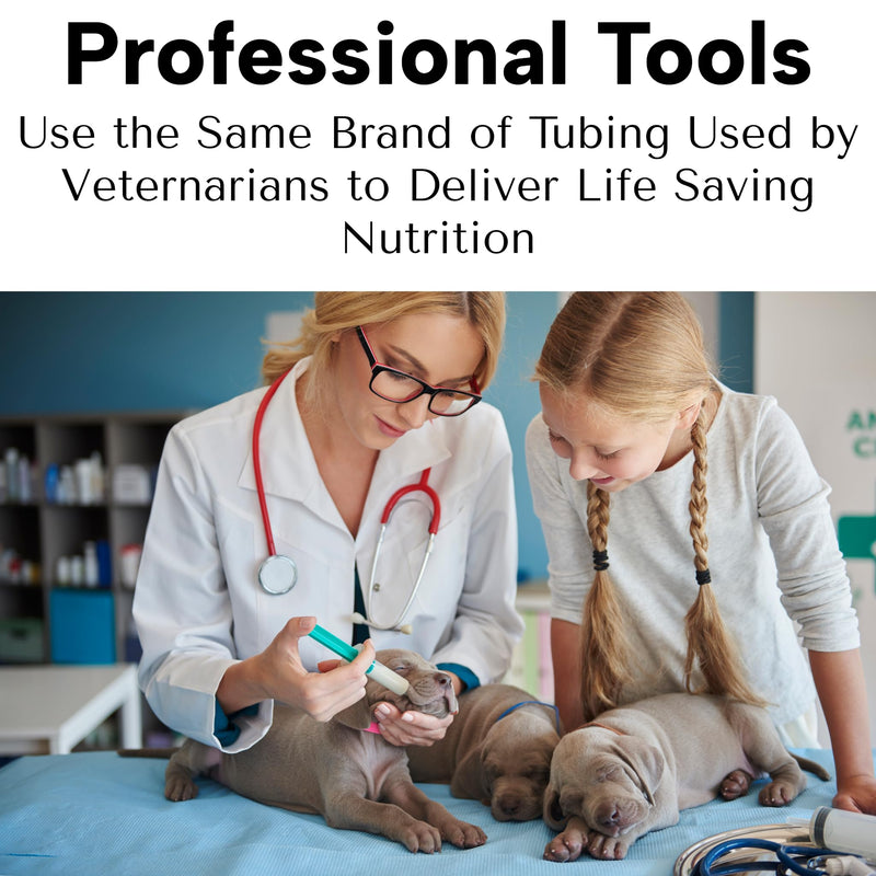 LBH Market Tube Feeding Kit for Puppies Kittens Includes Kendall Puppy Feeding Tube 5 French and 12 Ml Syringe for Fading Puppy Support Whelping Kit or Baby Kitten Supplies (5 FR) - PawsPlanet Australia