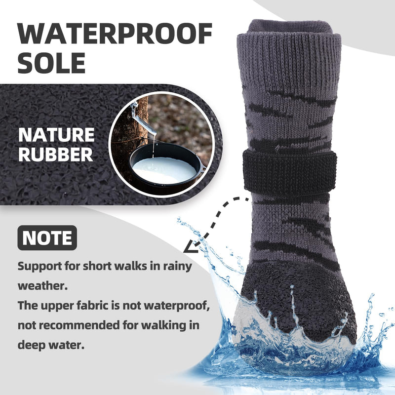 PUPTECK Anti Slip Dogs Shoes for Hot/Cold Pavement, Senior Booties, Rubber Boots & Paw Protectors for Small Medium Large Size Dogs to Prevent Licking, Grippy Socks for Hardwood Floors, Tiger, M Animal Print(Tiger Stripes) - PawsPlanet Australia