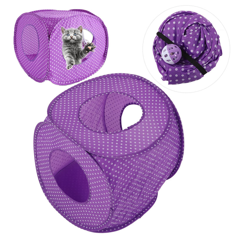 Pssopp Cat Tunnels Indoor Collapsible Maze Cat Tunnel Bed Cat Play Tent Interactive Toy for Cat Puppy Kitten Rabbit - PawsPlanet Australia