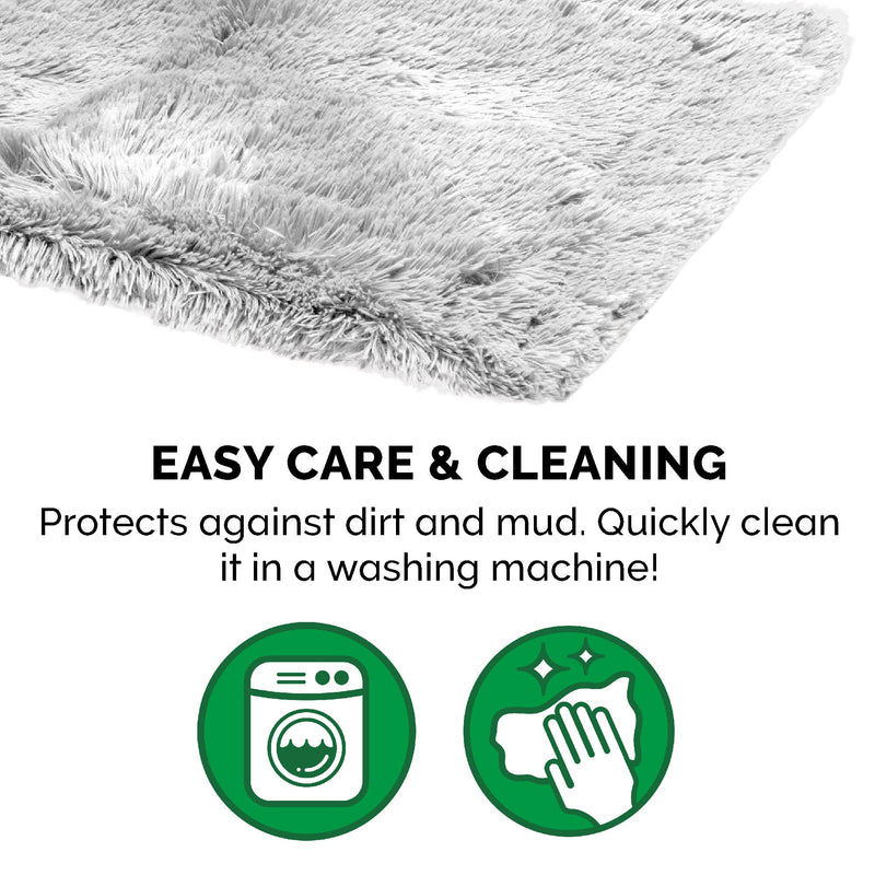 Furhaven Waterproof Throw Blanket for Dogs & Indoor Cats, Washable - Shaggy Plush Calming Long Faux Fur & Velvet Dog Blanket - Mist Gray, Extra Large/XL Plush Modern Home Decor Extra Large - 60" x 50" (Long Faux Fur) Mist Gray - PawsPlanet Australia