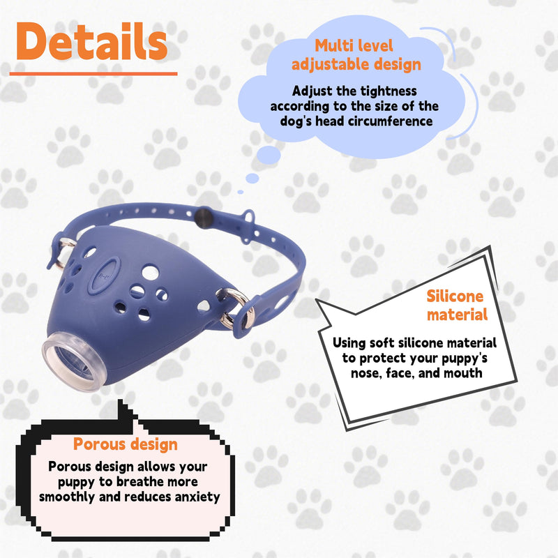 Dog Muzzle Soft Silicone Breathable: Dog Muzzles to Prevent Biting with Adjustable Strap for Walking & Grooming - Suitable for Medium-Sized Dogs 15-25 pounds Middle - PawsPlanet Australia