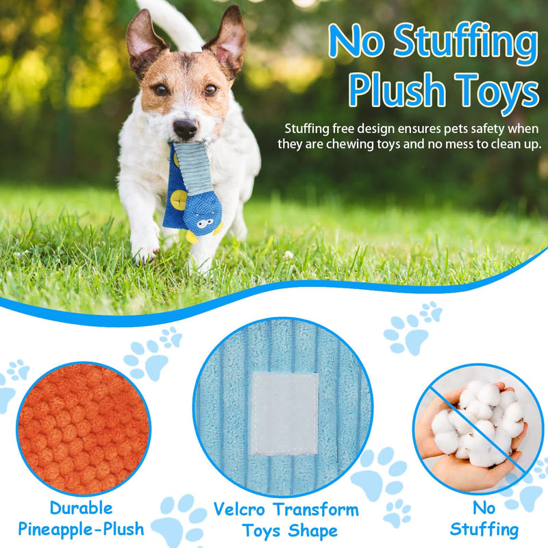 Stuffless Squeaky Dog Toys, Dog Snuffle Toys 3 Pack, Tug of War Dog Toys for Large Dogs, Puzzle Dog Toys to Keep Busy, Unstuffed Dog Toys for Small, Medium Dogs - PawsPlanet Australia