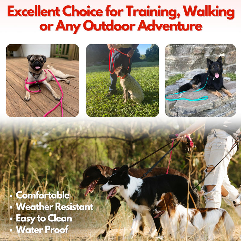 Gummy Dog Leash, Biothane, Dog Training Leash, Made in The USA, 4 Feet, Various Sizes & Colors (1/2, Brown) 1/2 - PawsPlanet Australia