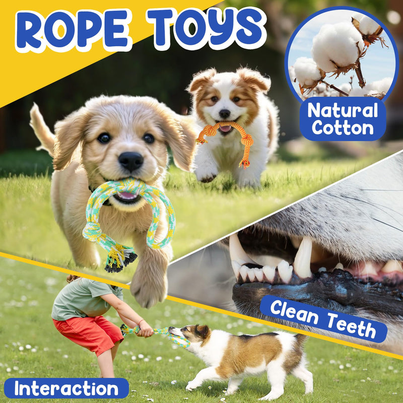 Puppy Toys for Boredom, 9 Pack Interactive Dog Toys for Small Dogs, Puppy Chew Toys for Teething with Rope Toys, Treat Ball and Cute Squeaky Toys - PawsPlanet Australia