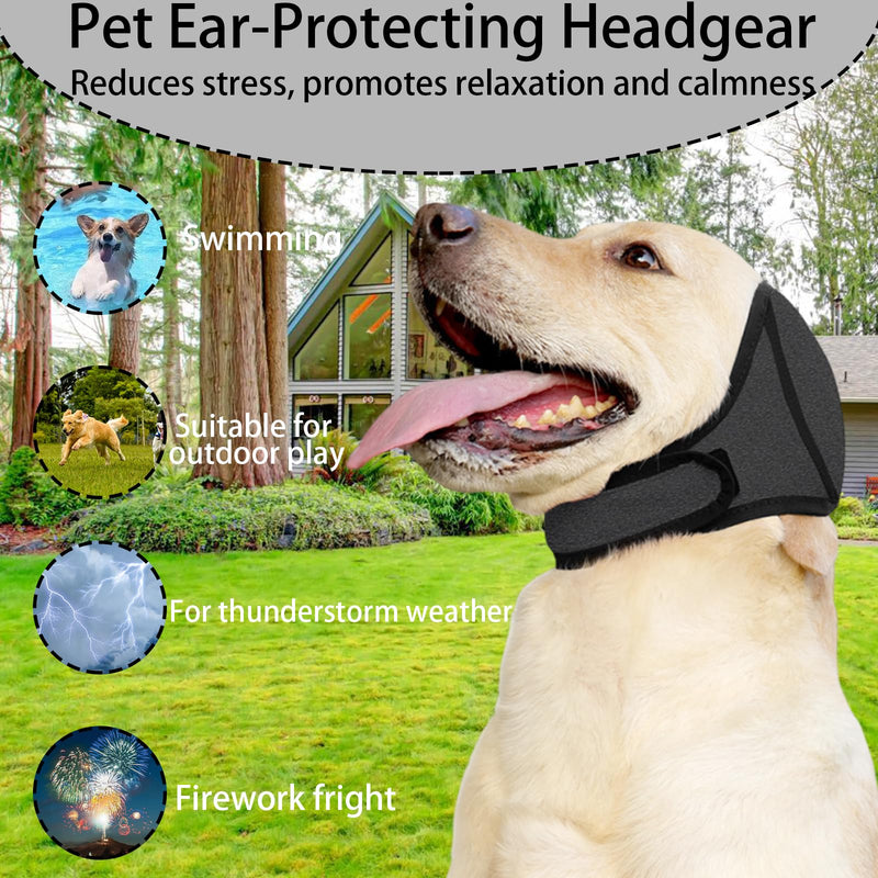 Deep Grey Dog Ear Defenders, Multi Function Dog Ear Protectors Ear Muffs Noise Protection, Waterproof Ear Defenders, Ideal for Anxiety Relief Keeping Dirt Out During Water Play(M)
