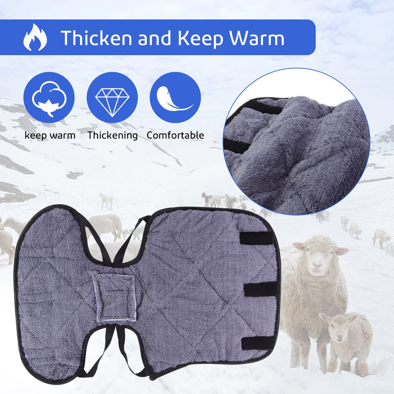 2 Pack Lamb Coat with Quilted Lining, Sheep/Goat Blanket, Blue and Gray - PawsPlanet Australia